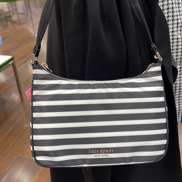 KATE SPADE
The Little Better Sam Stripe Small Shoulder Bag in BlackClotted Cream - Picture 7 of 16